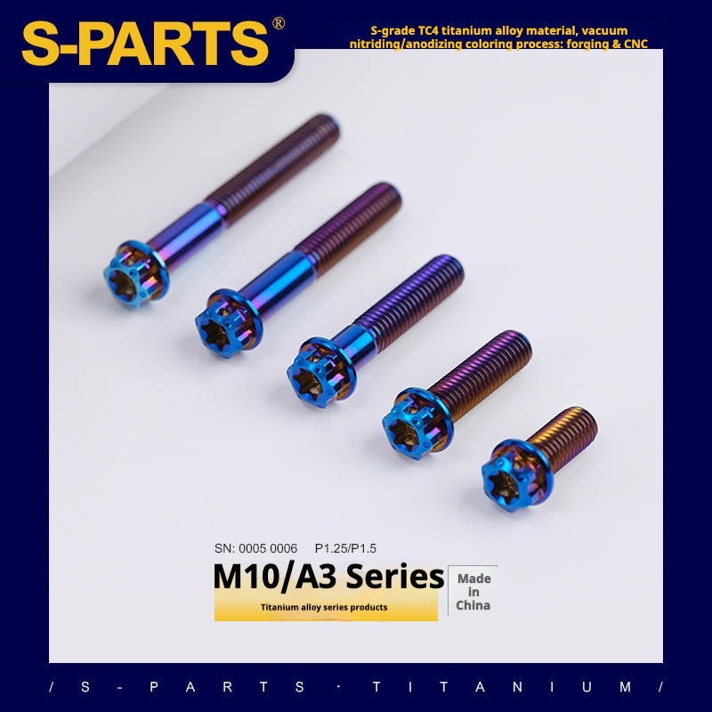 SPARTS Blue A3 Series M10 L12-120mm Titanium Screws Motorcycle Auto