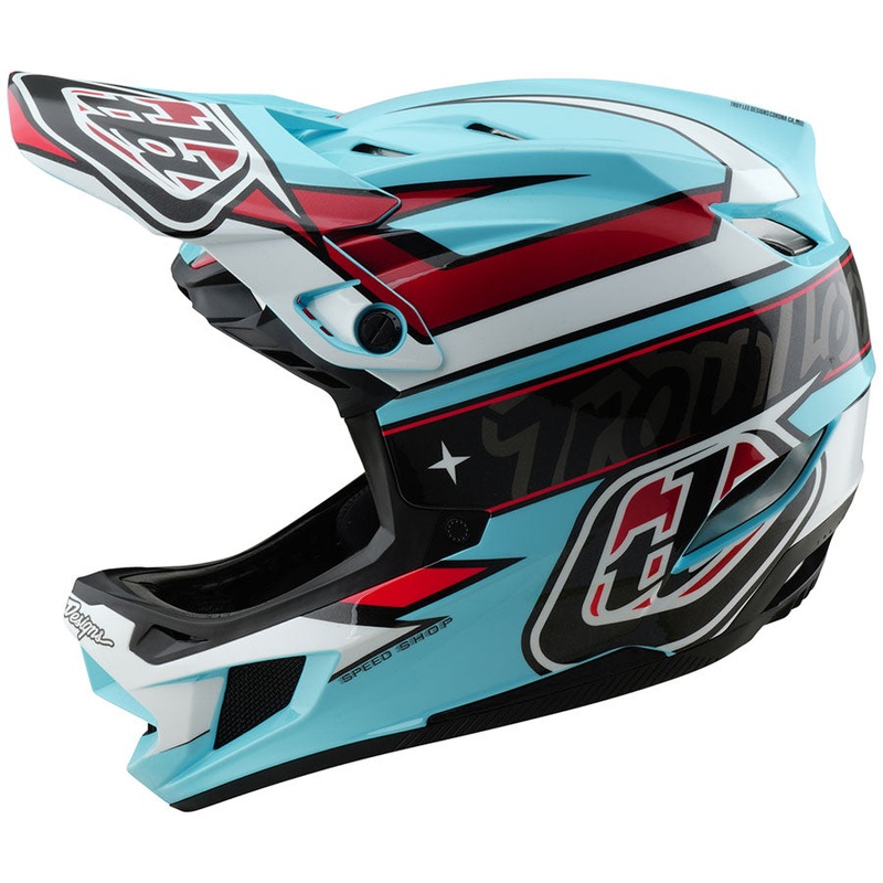 Troy Lee Designs D4 Polyacrylite Helmet   Linear Blue, X-Small
