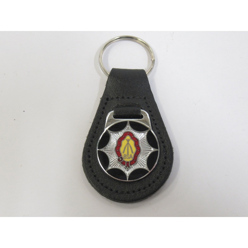 vintage BSA piled arms stacked rifles key fob chain ring badge Made in England Lightning