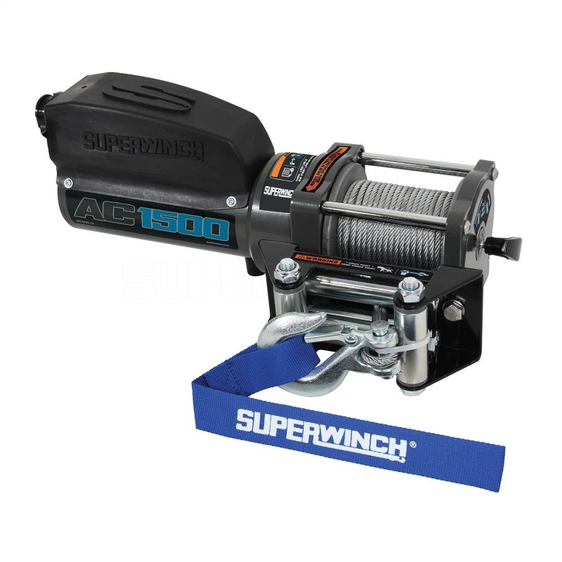 Superwinch 1,500 lbs. 1.1 HP 120V AC 1/8 In x 35ft. Wire Rope – Gray Wrinkle