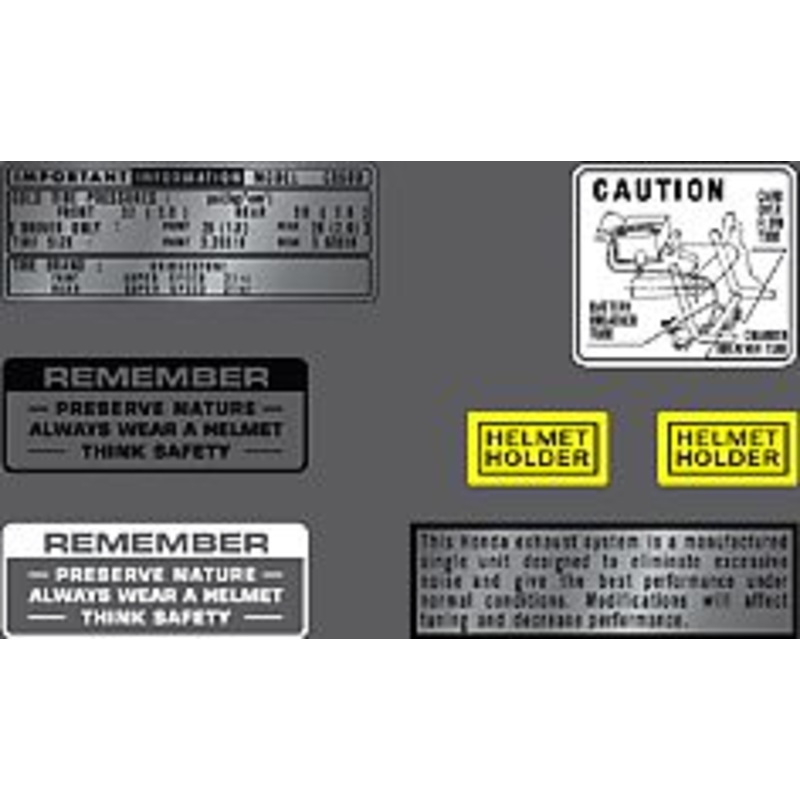 CB500K 1971-73 ~ Warning and Service Label Set