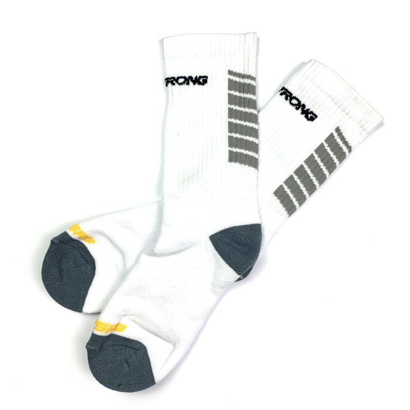 Stay Strong Chevron Socks – White
