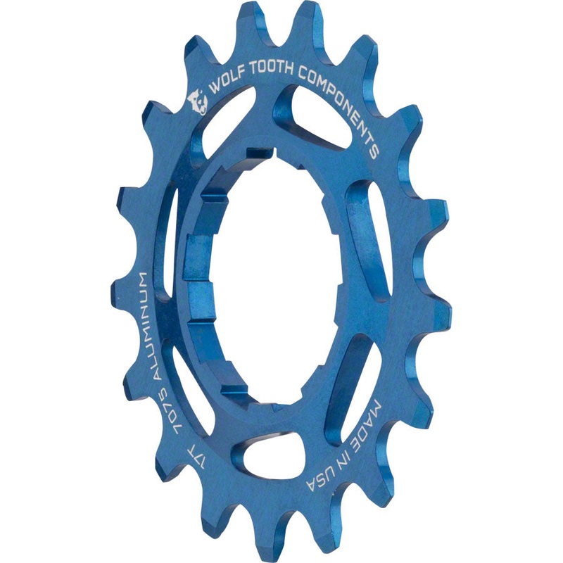 Wolf Tooth Single Speed Aluminum Cog – 17t Compatible with 3/32″ Chains Blue