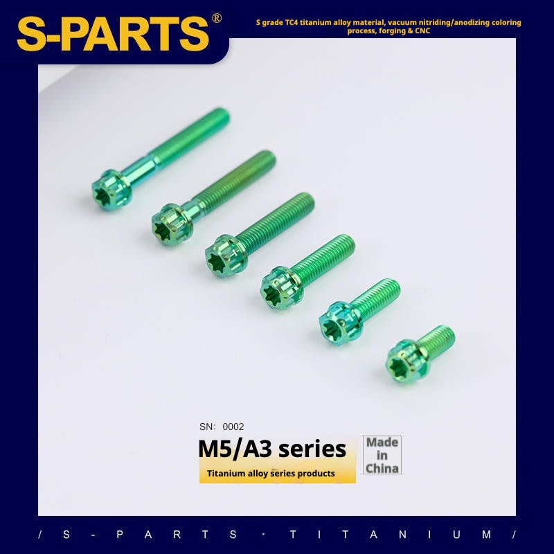 SPARTS Green A3 Series M5 L06-110mm Titanium Screws Motorcycle Auto