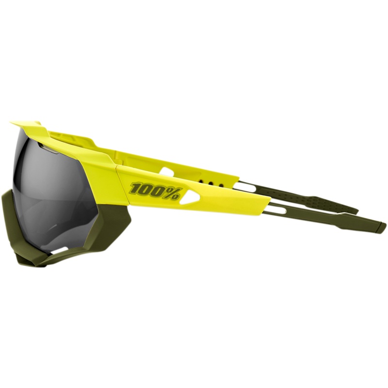 100% Speedtrap Sunglasses – Yellow – Black Mirror Lens 61023-004-61