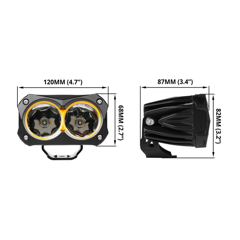 XK GLOW XK067002-KIT 2″ 30W Spot Beam Offroad Lights