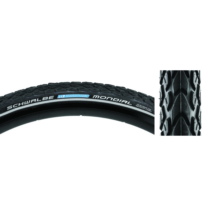 Schwalbe Marathon Mondial Tire 700x35C Wire Clincher Endurance RaceGuard 67TPI Black