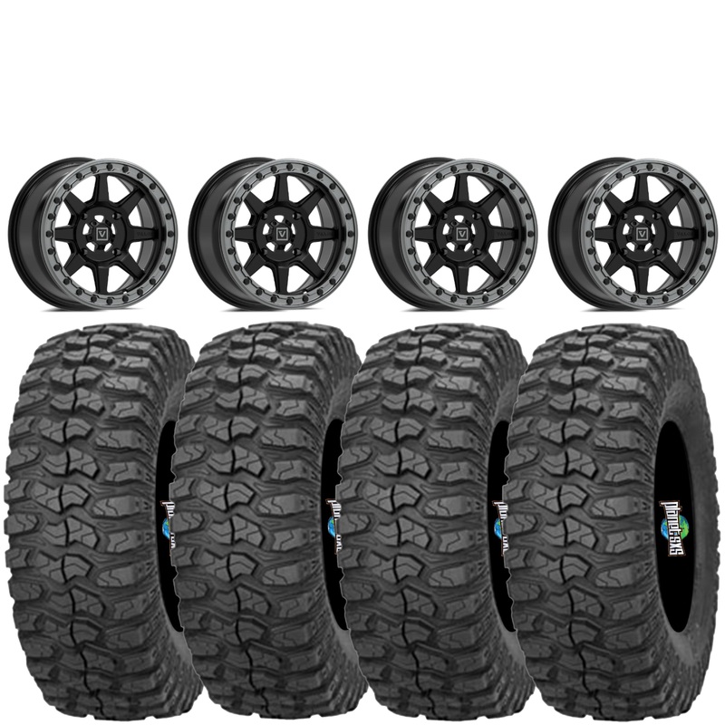 Valor Offroad V13 Satin Black 4/137 4+3 mounted on Sedona Rock a Billy tires