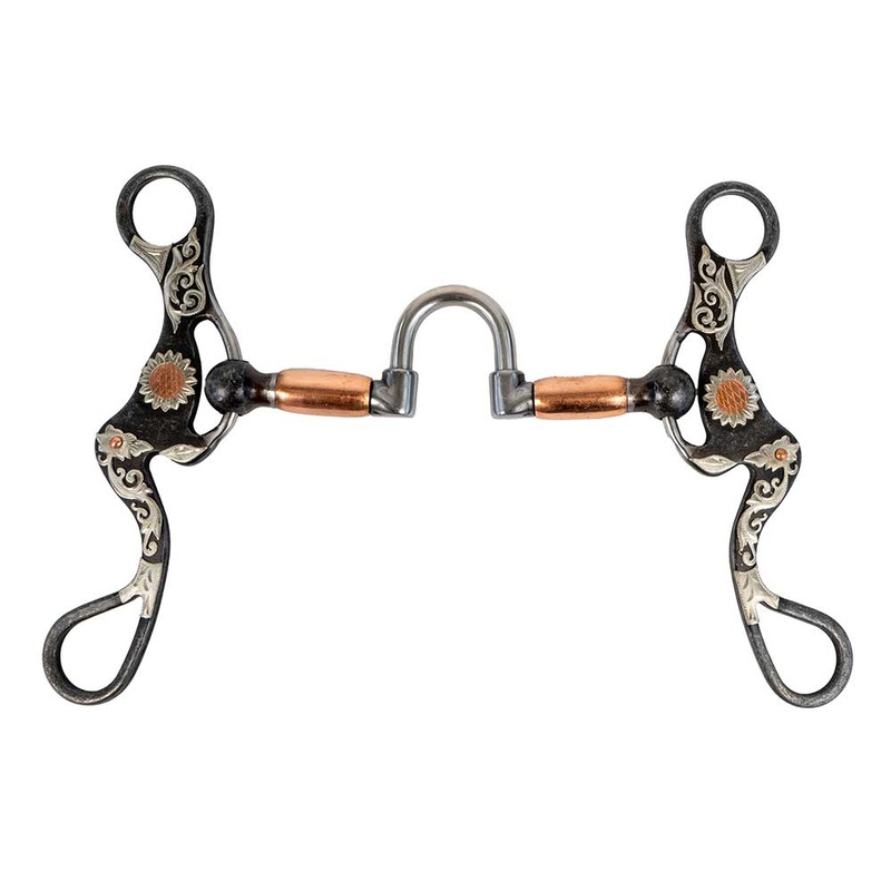 Aged Roll Port Bit with Floral Design