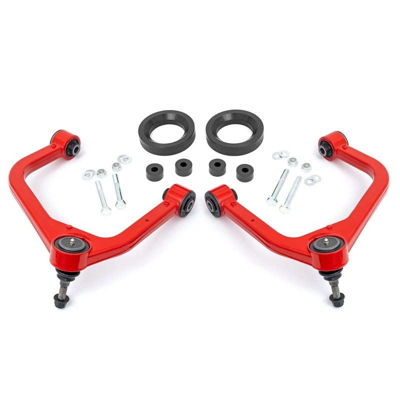 Rough Country | 1.75 Inch Leveling Kit | Forged Red UCA | AT4 | GMC Sierra 1500  (2019-2025 & Classic) | 1325RED