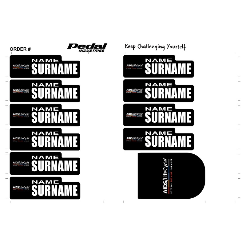 AIDS/LIFECYCLE 2025 ID Sticker Bikes & Gear