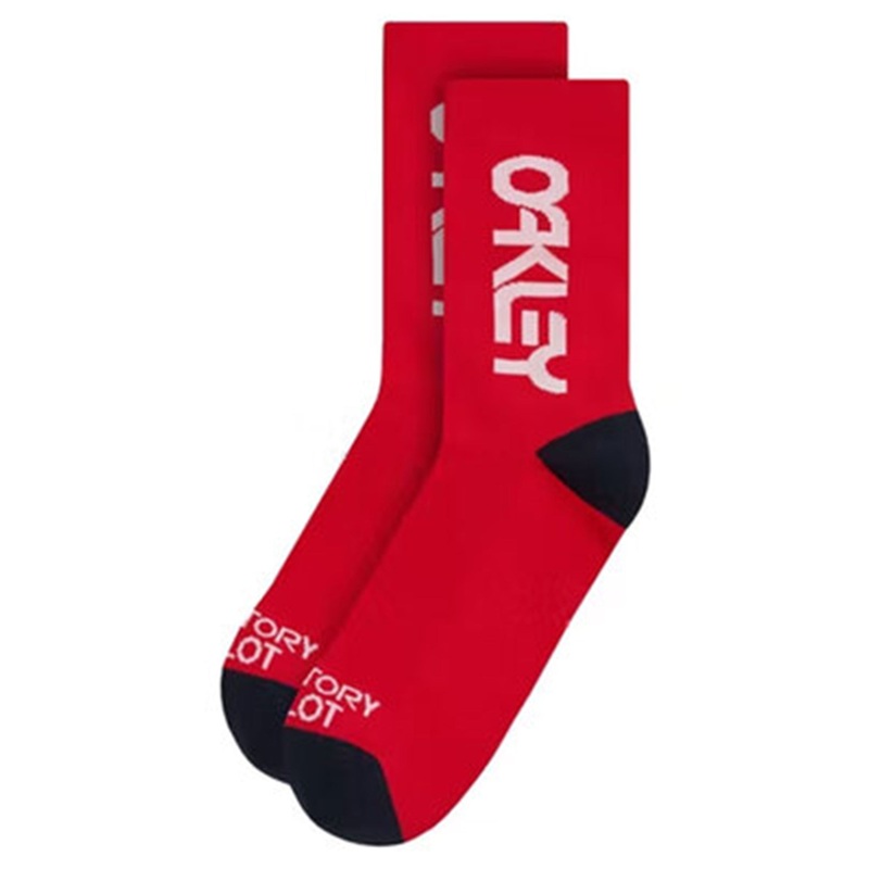 Oakley Factory Pilot MTB Crew Socks – S – Red Line