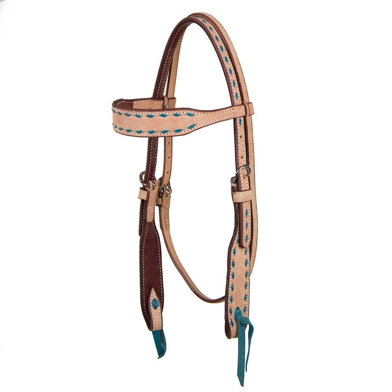 Teskey’s Roughout Browband Headstall w/Colored Buckstitch