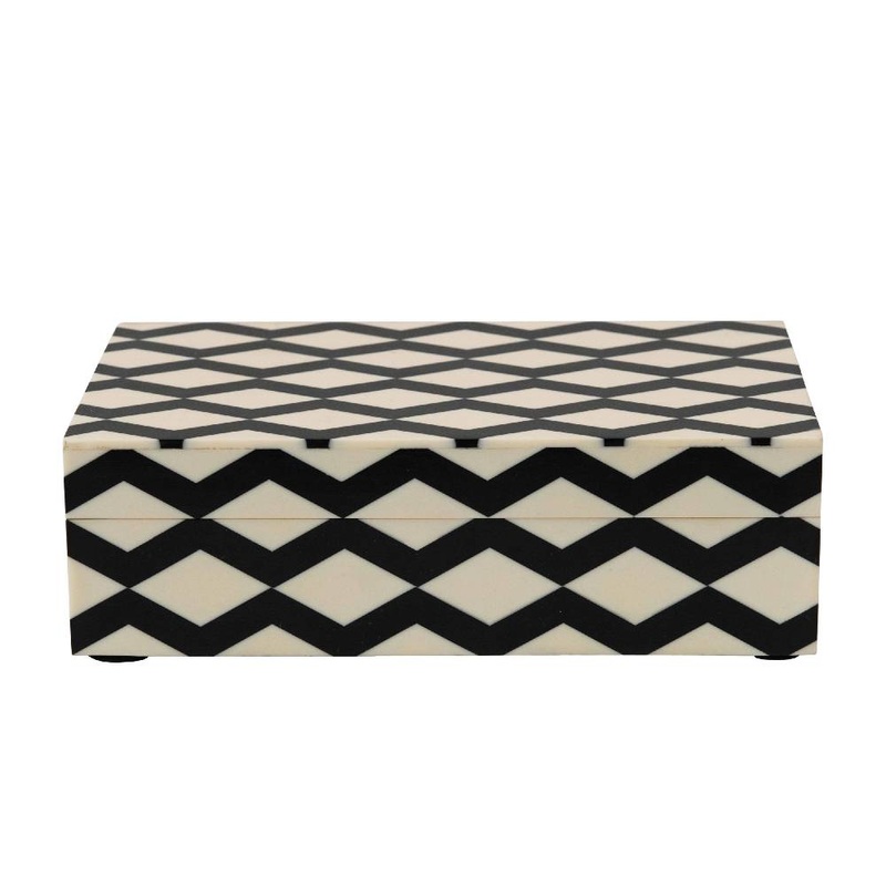 Resin Box with Lid and Pattern Inlay – FINAL SALE