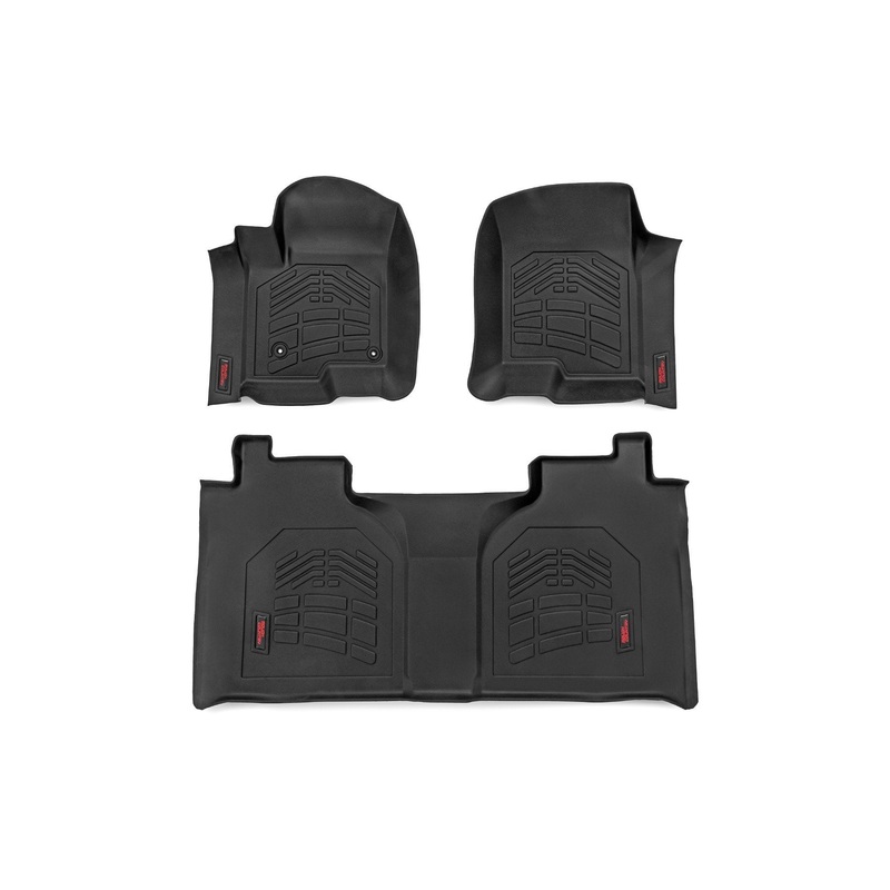 Rough Country | Sure-Fit Floor Mats | FR & RR | FR Bucket | Crew | Chevy/GMC 1500/2500HD/3500HD (19-26 & Classic) | SM21612