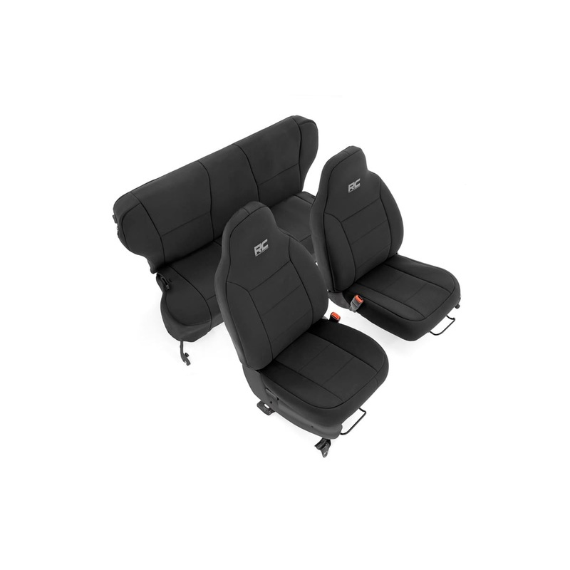 Rough Country | Seat Covers | Non Detach Headrest FR & RR | Jeep Cherokee XJ 2WD/4WD (97-01) | 91022