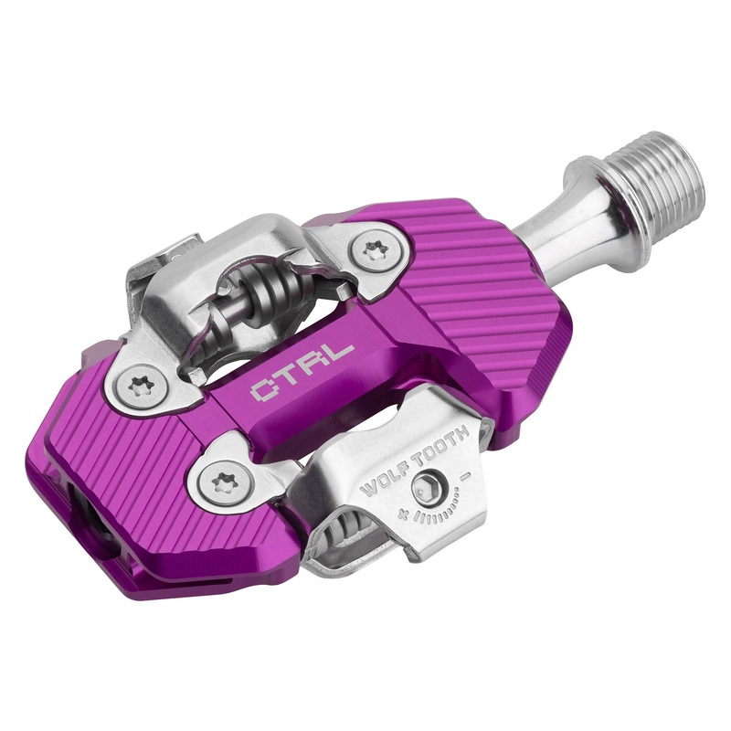 Wolf Tooth CTRL Trail Clipless Pedals – Dual Sided Clipless Alloy 9/16″ Ultraviolet Purple Pair Shimano SPD