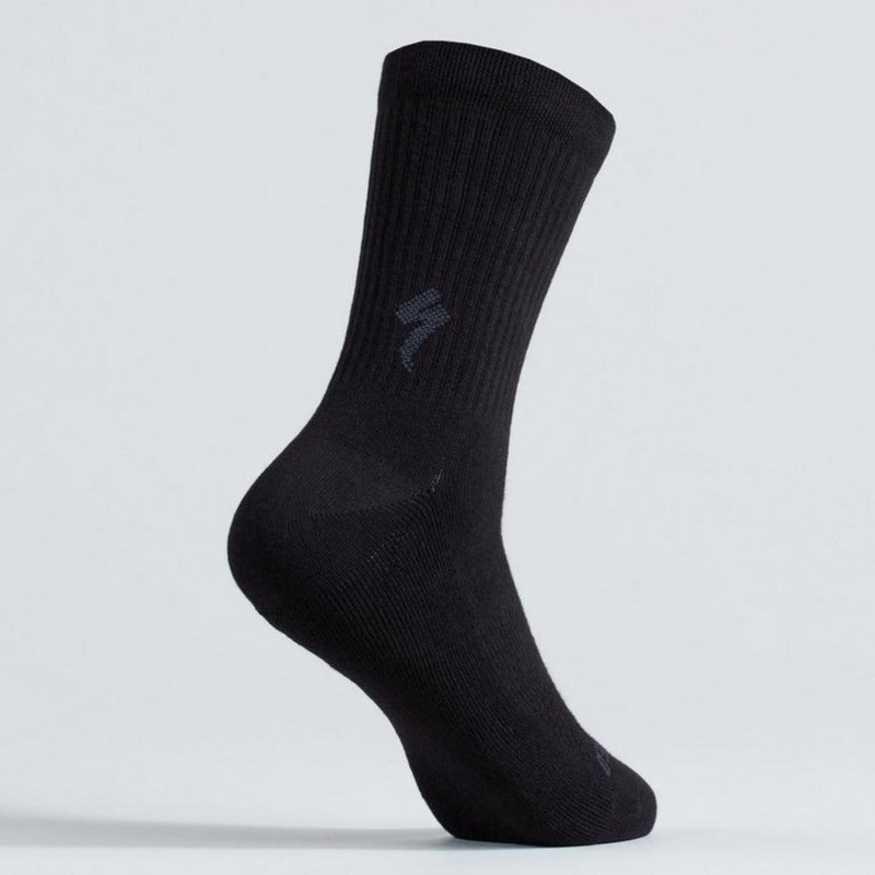Cotton Tall Cycling Socks Black