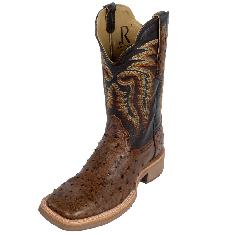 R. Watson Men’s Kango Full Quill Ostrich Square Toe Boot
