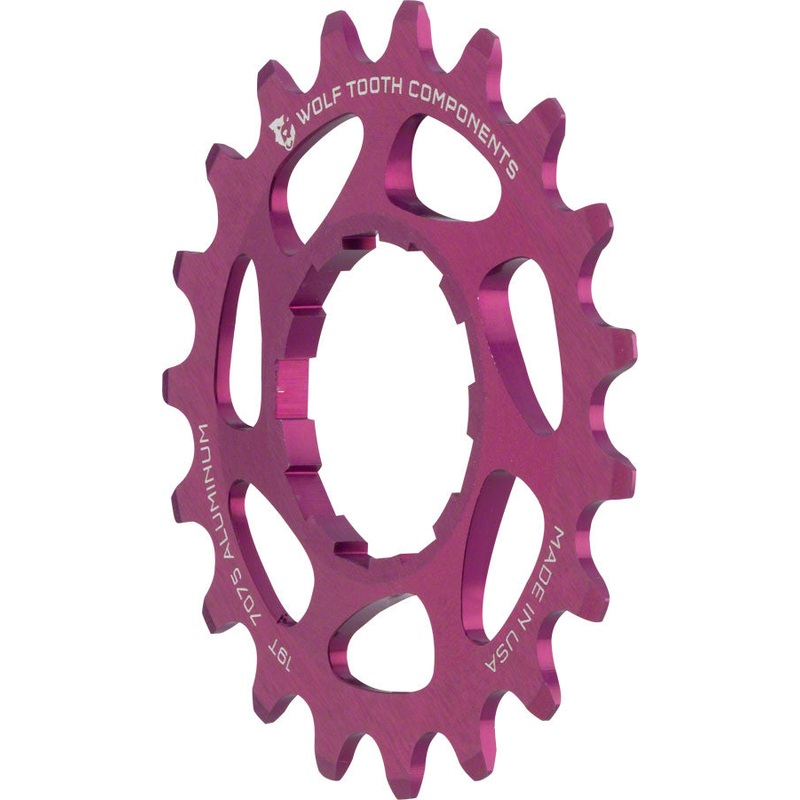 Wolf Tooth Single Speed Aluminum Cog – 19t Compatible 3/32″ Chains Purple