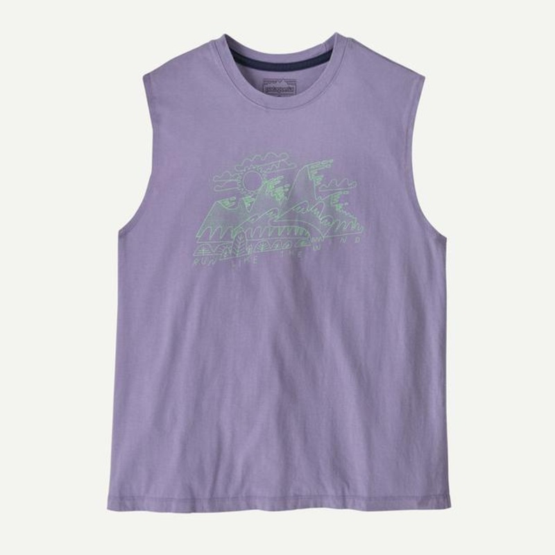 Women’s Wind Runner Boxy Organic Tank Top Concrete Purple