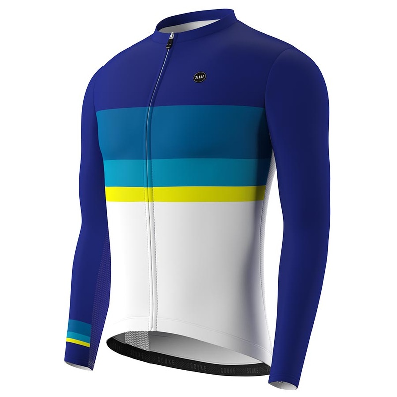Contrast Color Long Sleeve Bike Jersey CL1202 – Blue