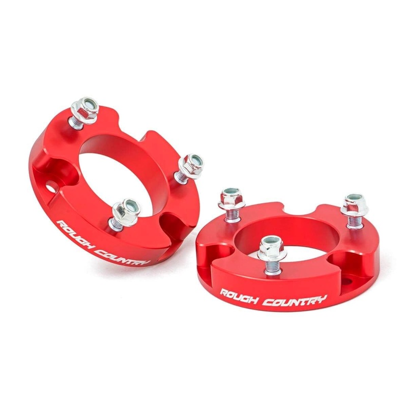 Rough Country | 2 Inch Leveling Kit | Aluminum | Red | Toyota Tacoma 2WD/4WD (2005-2023) | 744RED