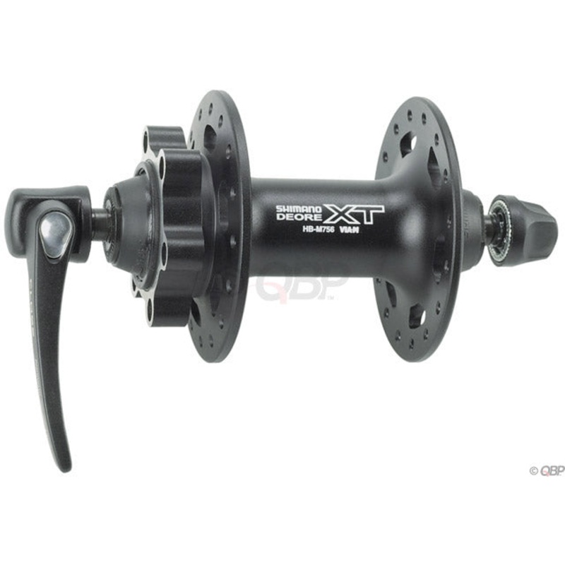 XT HB-M756 Front Hub – QR x 100mm 6-Bolt Black 36h