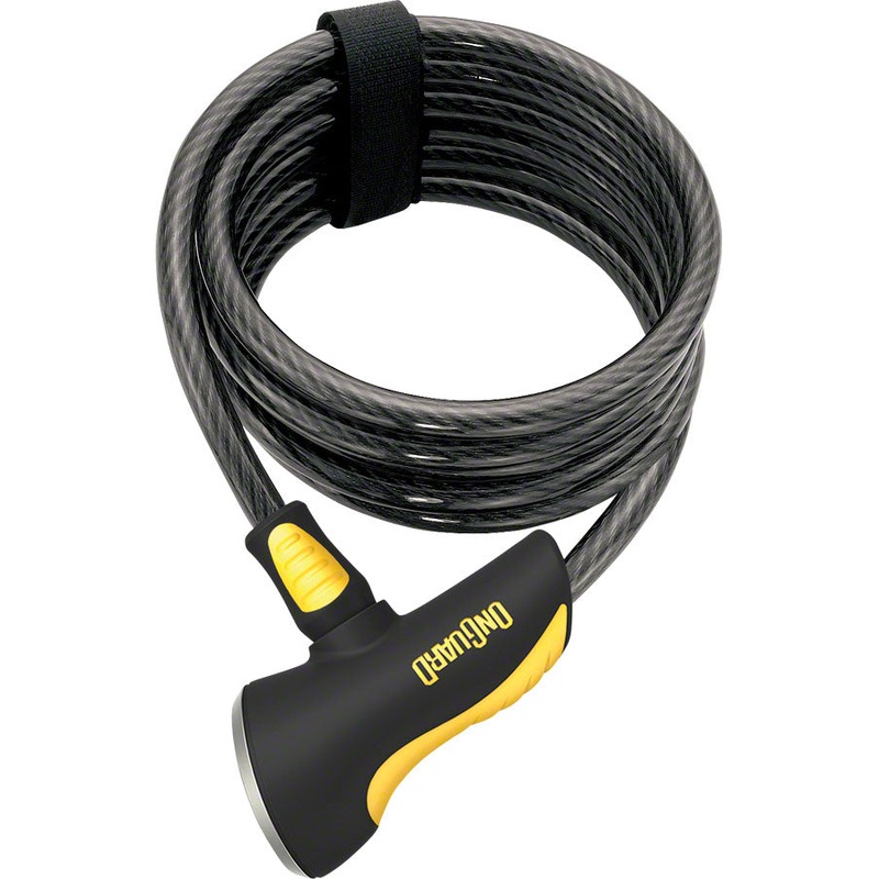 OnGuard Doberman Cable Lock with Key: 6′ x 10mm Gray/Black/Yellow