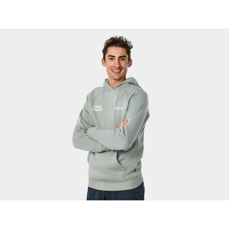 Trek Right Stacked Unisex Hoodie Sage Grey