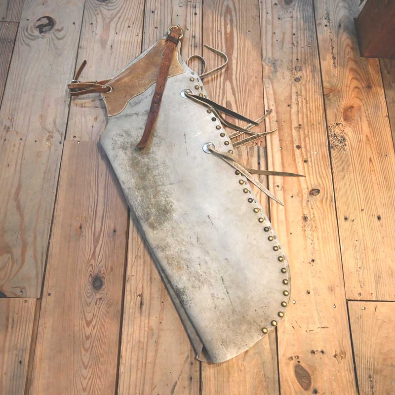 Gray Roughout Chinks w/Brass Dots