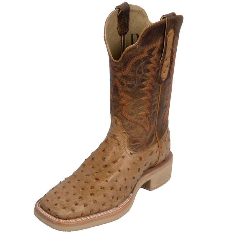 R. Watson Men’s Antique Saddle Full Quill Ostrich Square Toe Boot