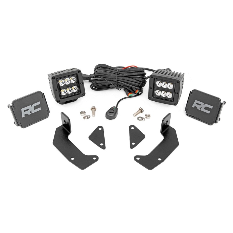 Rough Country | LED Light Kit | Cage Mount | 2″ Black Pair | CFMOTO UFORCE 1000  | 96103