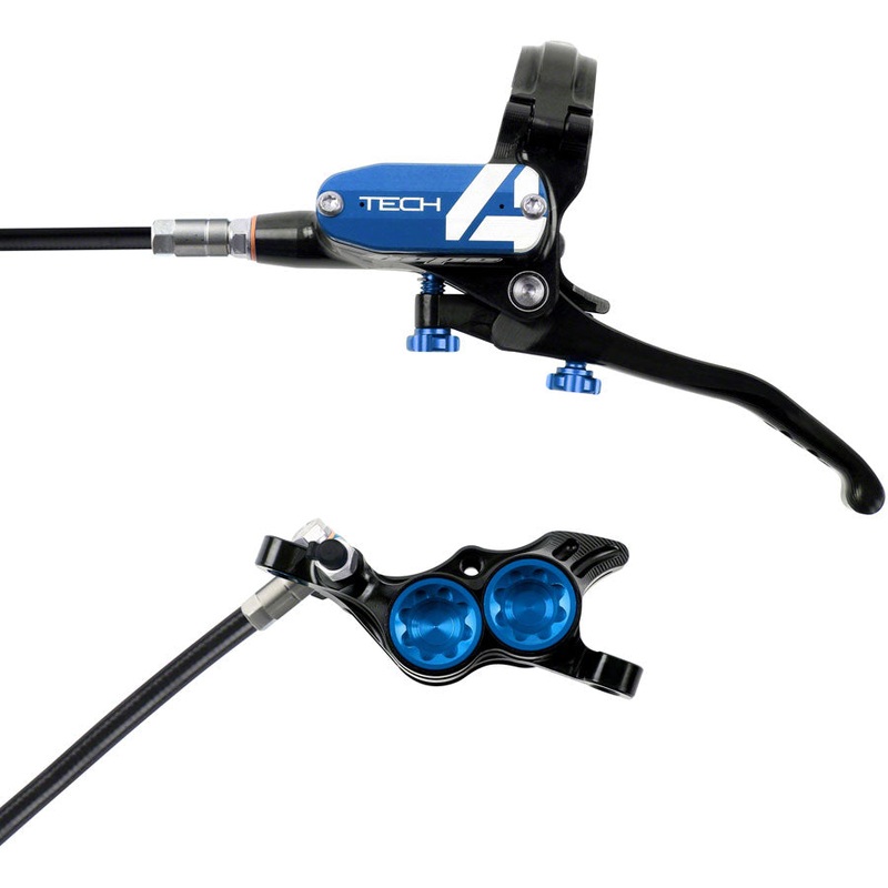 Hope Tech 4 E4 Disc Brake and Lever Set – Rear Hydraulic Post Mount Blue