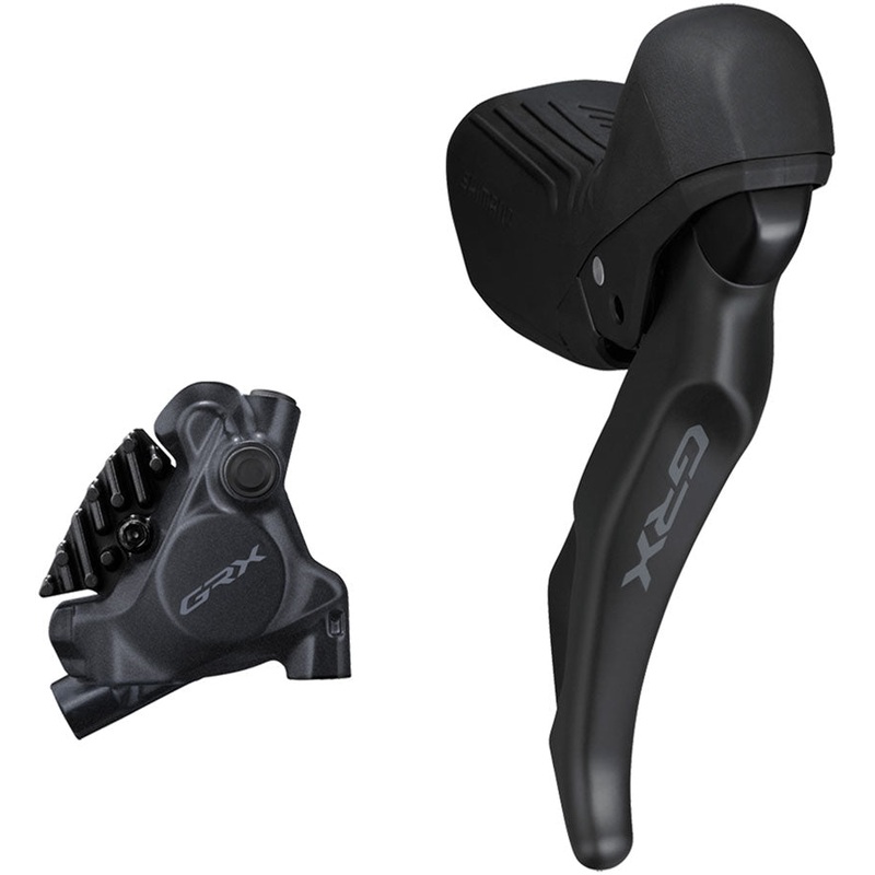 Shimano GRX ST-RX610 Shift/Brake Lever BR-RX410 Hyd Disc Brake Caliper – Right/Rear 12-Spd Flat Mnt Caliper For 25mm Mount BLK
