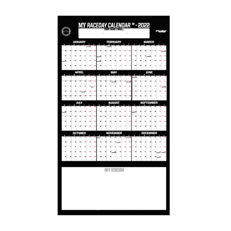 PEDAL BLACK 2022 RACEDAY CALENDAR ISD