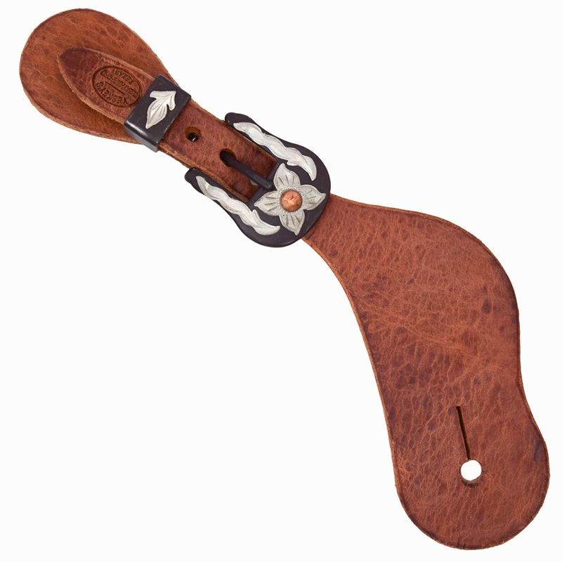 Teskey’s Ladies Contoured Spur Straps w/Floral Buckle
