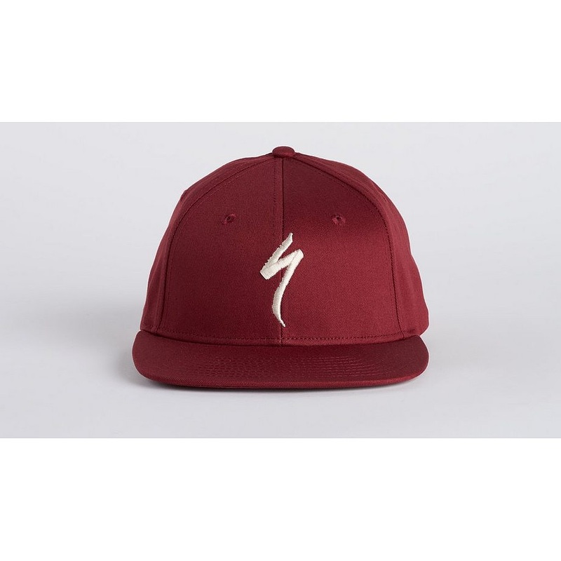 Specialized flat brim hat garnet red/birch white osfa