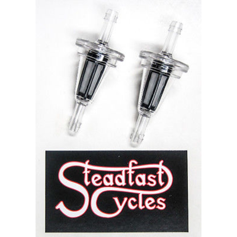 2 Fuel Filters Visu Filter 1/4″ Spigot Motorcycle Straight USA MADE New Gas *