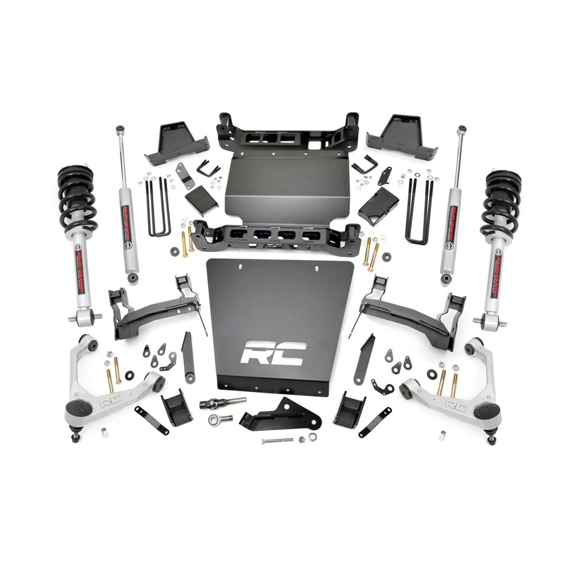 Rough Country | 7 Inch Stamped Steel LCA Lift Kit | Forged UCA | Bracket | N3 Struts | Chevy/GMC 1500 (16-18) | 11633