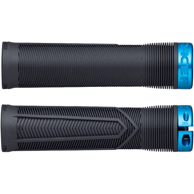 RaceFace Chester Grips – Lock-On, Black/Turquoise, 34mm