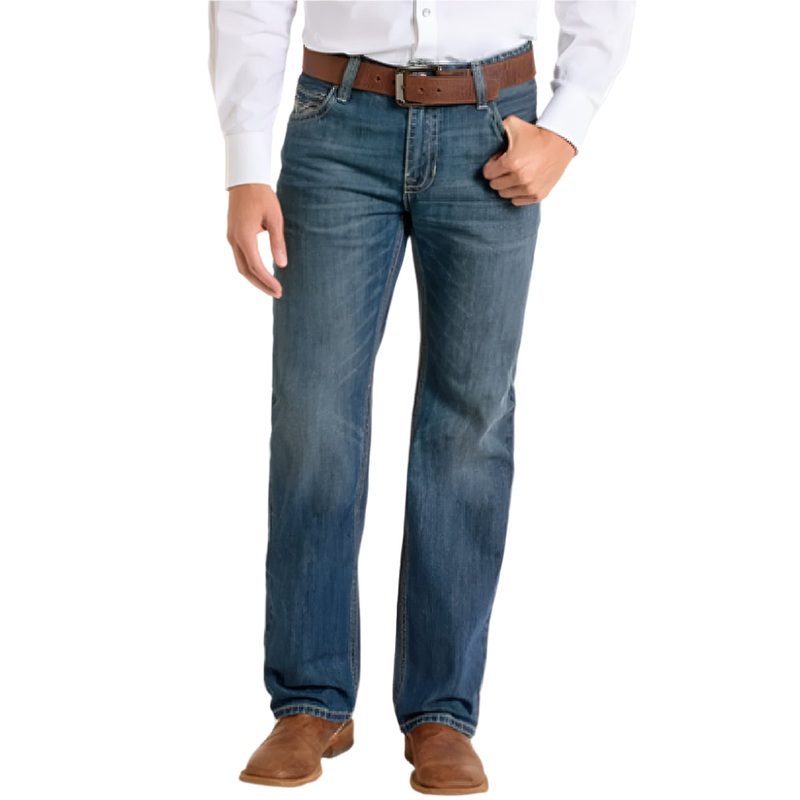 Rock & Roll Denim Men’s Ladder Stitch Double Barrel Straight Boot Jeans