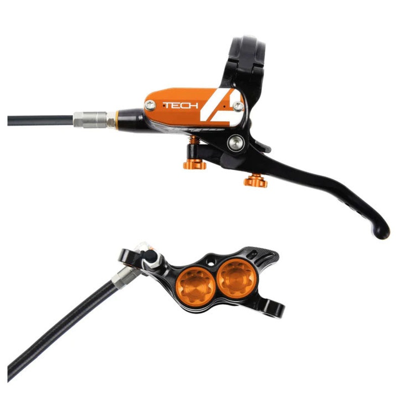 Tech 4 E4 Disc Brake and Lever Set – Rear Hydraulic Post Mount Orange