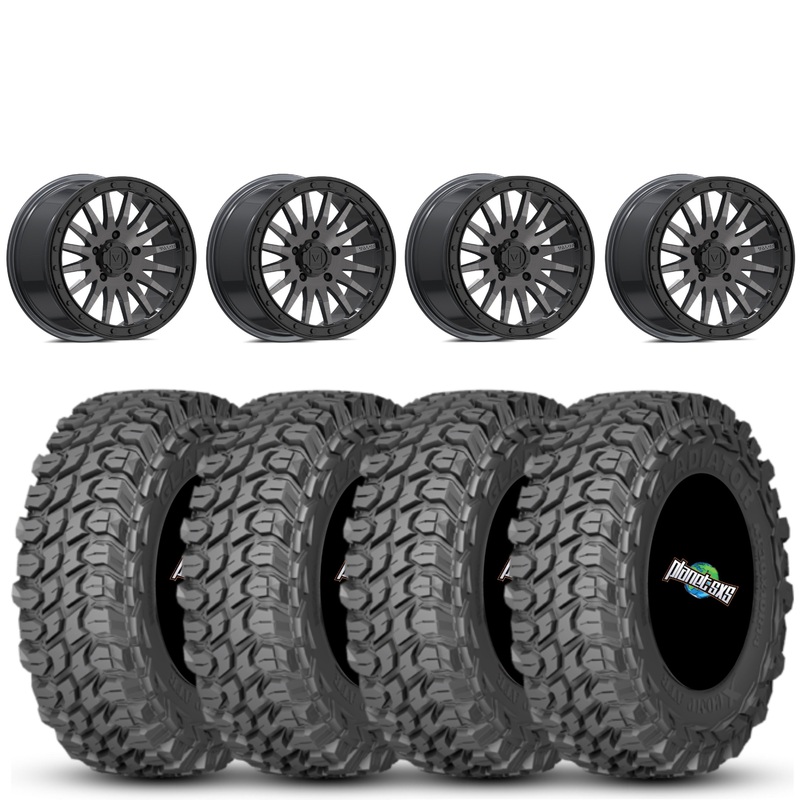 Valor V06 Beadlock 15×8 Brushed Gunmetal 6+2 on Gladiator X Comp 10 Ply 35×10-15