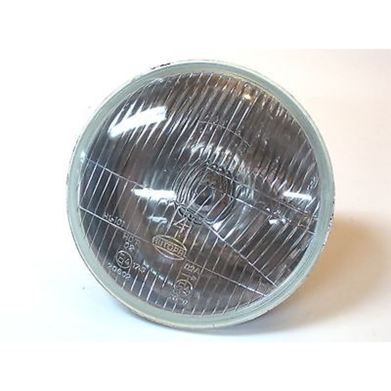 7″ headlight glass with H4 halogen bulb 12 volt 35/35 Watt motorcycle head lamp