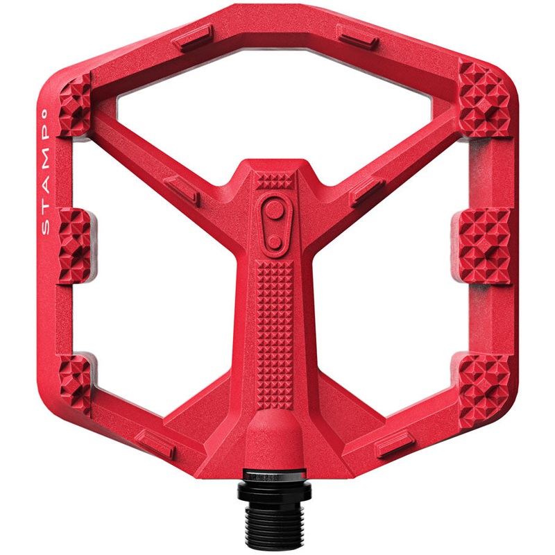 Crankbrothers Stamp 0 Pedals – Platform, Aluminum, 9/16″, Bright Red, Large