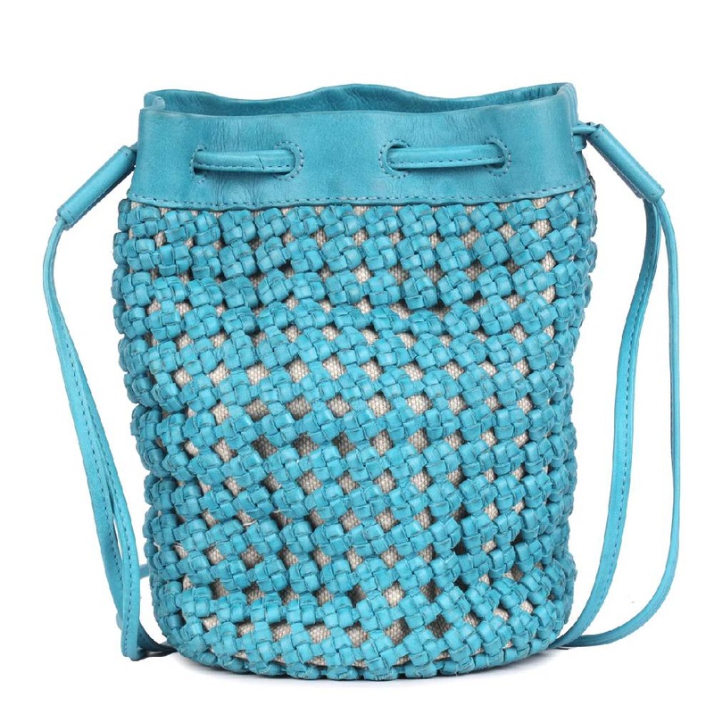 Dune Leather Crossbody Bag – Turquoise