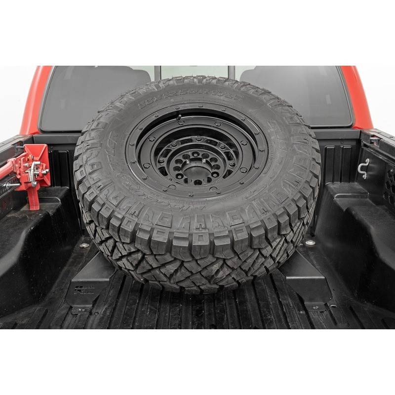 Rough Country | Bed Mount Spare Tire Carrier | Universal (5×5.5 6×5.5 6×135 & 5×5.0 Bolt Patterns) | 73110