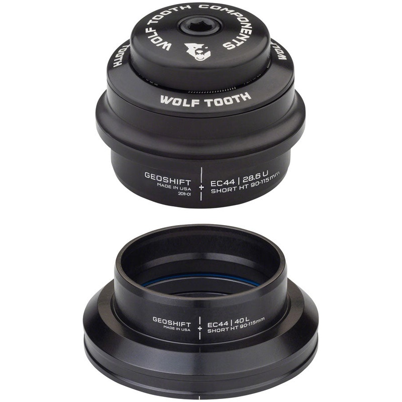Wolf Tooth GeoShift Performance Angle Headset – 1 Deg, Short, EC44/EC44, Black