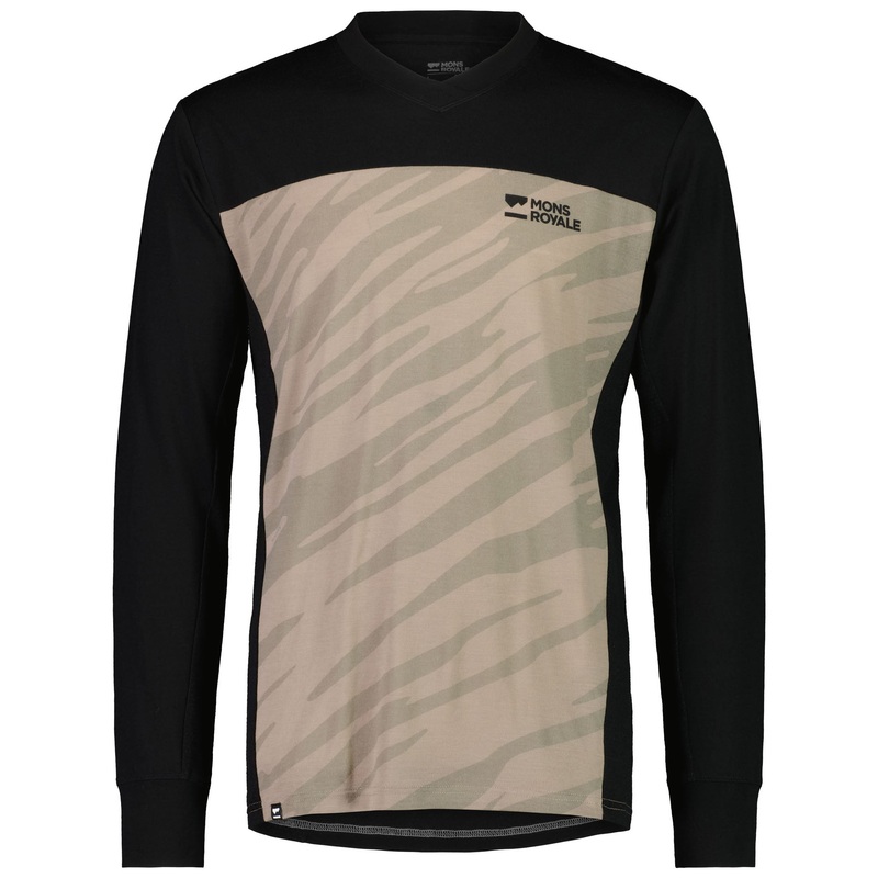 Mons Royale Men’s Long Sleeve Redwood Enduro VLS Jersey – XL – Black – Undercover Camo